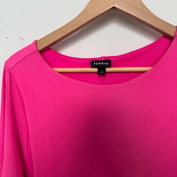 Torrid Elegant Pink Dress long sleeve 1X - Picture 4 of 7